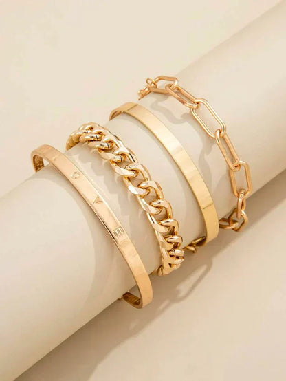 Conjunto de Pulseras de Oro Mercer Elegante Elan