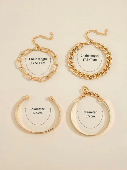 Conjunto de Pulseras de Oro Mercer Elegante Elan