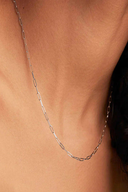 Collar Cadena Elegante Archen | Oro Blanco