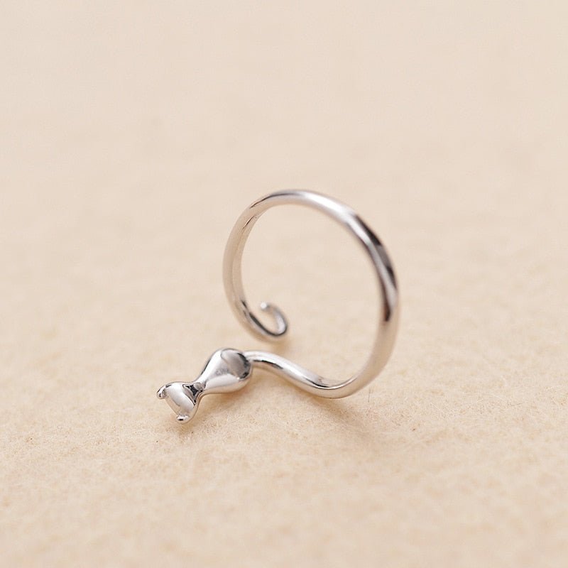 Anillo adorable de gato en acero inoxidable