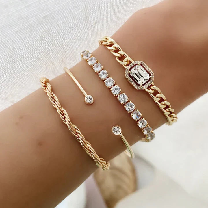 Set de Pulseras Domitia Calvina | Oro Blanco